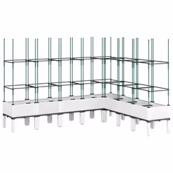 vidaXL Garden Planter with Trellis Grey - white, 200 x 160 x 142,5 cm