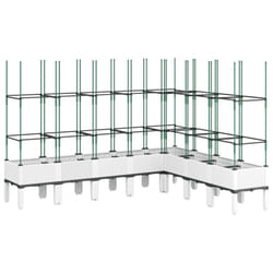 vidaXL Garden Planter with Trellis Grey - white, 200 x 160 x 142,5 cm