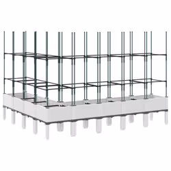 vidaXL Garden Planter with Trellis Grey - white, 200 x 160 x 142,5 cm - Additional view 4