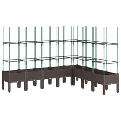 vidaXL Garden Planter with Trellis Grey - brown, 200 x 160 x 142,5 cm