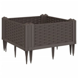 vidaXL Garden Planter with Pegs Raised Bed Outdoor Flower Pot Planter Pot PP - brown