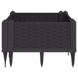 vidaXL Garden Planter with Pegs Raised Bed Outdoor Flower Pot Planter Pot PP - black, 42,5 x 42,5 x 28,5 cm - Additional view 4