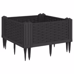 vidaXL Garden Planter with Pegs Raised Bed Outdoor Flower Pot Planter Pot PP - black, 42,5 x 42,5 x 28,5 cm - Additional view 5