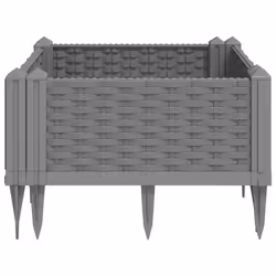 vidaXL Garden Planter with Pegs Raised Bed Outdoor Flower Pot Planter Pot PP - light grey, 42,5 x 42,5 x 28,5 cm - Additional view 4
