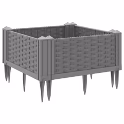 vidaXL Garden Planter with Pegs Raised Bed Outdoor Flower Pot Planter Pot PP - light grey, 42,5 x 42,5 x 28,5 cm - Additional view 5