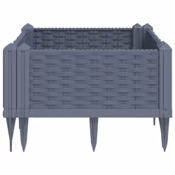 vidaXL Garden Planter with Pegs Raised Bed Outdoor Flower Pot Planter Pot PP - grey, 42,5 x 42,5 x 28,5 cm - Additional view 4