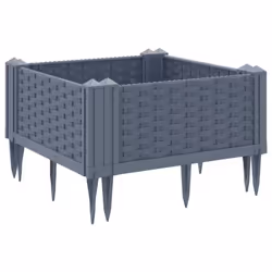 vidaXL Garden Planter with Pegs Raised Bed Outdoor Flower Pot Planter Pot PP - grey, 42,5 x 42,5 x 28,5 cm - Additional view 5