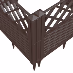 vidaXL Garden Planter with Pegs Raised Bed Outdoor Flower Pot Planter Pot PP - brown, 43,5 x 43,5 x 43,5 cm - Additional view 6