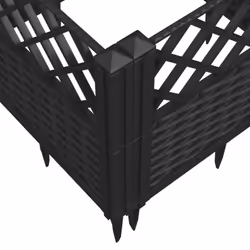 vidaXL Garden Planter with Pegs Raised Bed Outdoor Flower Pot Planter Pot PP - black, 123,5 x 43,5 x 43,5 cm - Additional view 6