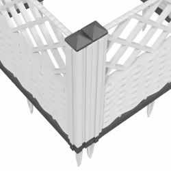 vidaXL Garden Planter with Pegs Raised Bed Outdoor Flower Pot Planter Pot PP - white, 123,5 x 43,5 x 43,5 cm - Additional view 6