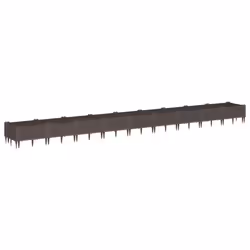 vidaXL Garden Planter with Pegs Raised Bed Outdoor Flower Pot Planter Pot PP - brown, 362,5 x 42,5 x 28,5 cm