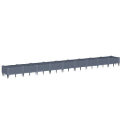 vidaXL Garden Planter with Pegs Raised Bed Outdoor Flower Pot Planter Pot PP - grey, 362,5 x 42,5 x 28,5 cm