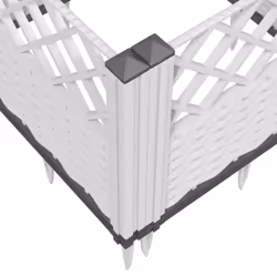 vidaXL Garden Planter with Pegs Raised Bed Outdoor Flower Pot Planter Pot PP - white, 363,5 x 43,5 x 43,5 cm - Additional view 6
