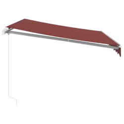 vidaXL Manual Retractable Awning Shelter Outdoor Awning Folding Arm with LED - burgundy and white, 300 x 250 cm - Additional view 4