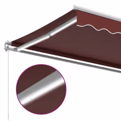 vidaXL Manual Retractable Awning Shelter Outdoor Awning Folding Arm with LED - burgundy and white, 300 x 250 cm - Additional view 6