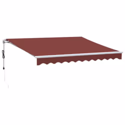 vidaXL Automatic Retractable Awning Sunshade Garden Canopy Outdoor Awning Shed - burgundy and white, 300 x 250 cm