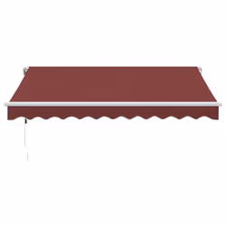 vidaXL Automatic Retractable Awning Sunshade Garden Canopy Outdoor Awning Shed - burgundy and white, 300 x 250 cm
