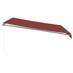 vidaXL Manual Retractable Awning Shelter Outdoor Awning Folding Arm with LED - burgundy and white, 400 x 300 cm - Additional view 4