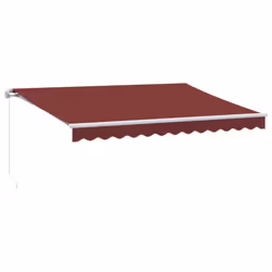 vidaXL Manual Retractable Awning Outdoor Privacy Screen Burgundy 350x250 cm