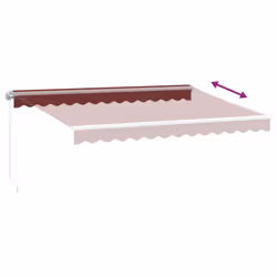 vidaXL Manual Retractable Awning Outdoor Privacy Screen Burgundy 350x250 cm - Additional view 4