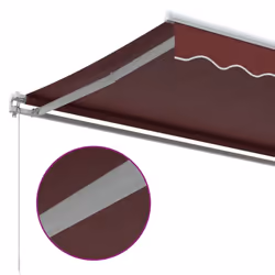 vidaXL Manual Retractable Awning Outdoor Privacy Screen Burgundy 350x250 cm - Additional view 5