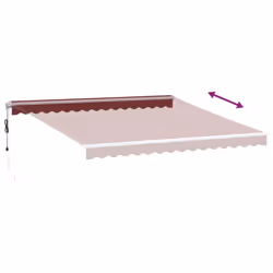 vidaXL Automatic Retractable Awning Outdoor Privacy Screen Burgundy 400x300 cm - Additional view 4