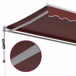 vidaXL Automatic Retractable Awning Outdoor Privacy Screen Burgundy 400x300 cm - Additional view 6