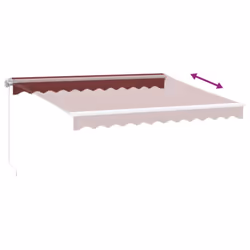 vidaXL Manual Retractable Awning Outdoor Privacy Screen Burgundy 300x250 cm - Additional view 4