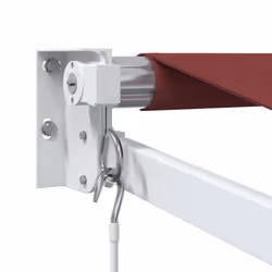 vidaXL Retractable Awning Door Canopy Garden Patio Awning Fabric and Aluminium - burgundy and white, 300 x 250 cm - Additional view 5