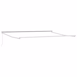 vidaXL Retractable Awning Door Canopy Garden Patio Awning Fabric and Aluminium - burgundy and white, 400 x 300 cm - Additional view 6