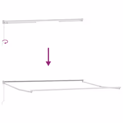 vidaXL Retractable Awning Door Canopy Garden Patio Awning Fabric and Aluminium - burgundy and white, 400 x 300 cm - Additional view 7
