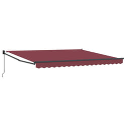 vidaXL Retractable Awning Door Canopy Garden Patio Awning Fabric and Aluminium - burgundy, 400 x 300 cm