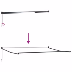 vidaXL Retractable Awning Door Canopy Garden Patio Awning Fabric and Aluminium - burgundy, 400 x 300 cm - Additional view 7
