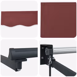 vidaXL Retractable Awning Door Canopy Garden Patio Awning Fabric and Aluminium - burgundy, 400 x 300 cm - Additional view 8