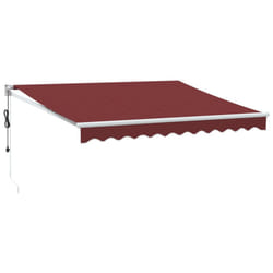 vidaXL Automatic Retractable Awning Outdoor Privacy Screen Burgundy 300x250 cm - burgundy and white, 300 x 250 cm