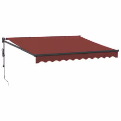 vidaXL Retractable Awning Fabric and Aluminium - burgundy, 300 x 250 cm