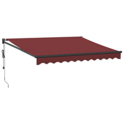 vidaXL Retractable Awning Fabric and Aluminium - burgundy, 300 x 250 cm