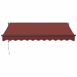 vidaXL Retractable Awning Fabric and Aluminium - burgundy, 300 x 250 cm