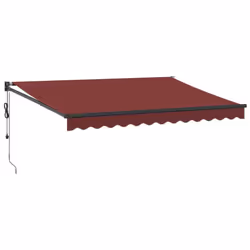 vidaXL Retractable Awning Fabric and Aluminium - burgundy, 350 x 250 cm