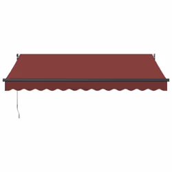 vidaXL Retractable Awning Fabric and Aluminium - burgundy, 350 x 250 cm