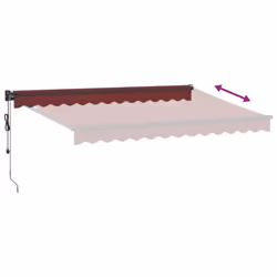 vidaXL Retractable Awning Fabric and Aluminium - burgundy, 350 x 250 cm - Additional view 4
