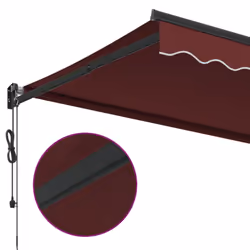 vidaXL Retractable Awning Fabric and Aluminium - burgundy, 350 x 250 cm - Additional view 6