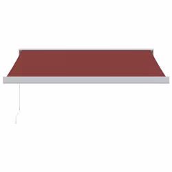 vidaXL Manual Cassette Awning Retractable Window Canopy Shade Patio Awning - burgundy and white, 300 x 250 cm