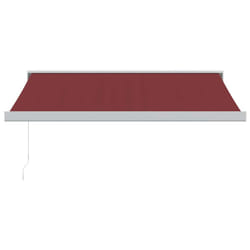 vidaXL Manual Cassette Awning Retractable Window Canopy Shade Patio Awning - burgundy and white, 300 x 250 cm