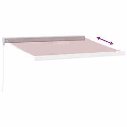 vidaXL Manual Cassette Awning Retractable Window Canopy Shade Patio Awning - burgundy and white, 300 x 250 cm - Additional view 4