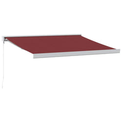 vidaXL Manual Cassette Awning Retractable Window Canopy Shade Patio Awning - burgundy and white, 350 x 250 cm