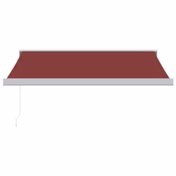 vidaXL Manual Cassette Awning Retractable Window Canopy Shade Patio Awning - burgundy and white, 350 x 250 cm