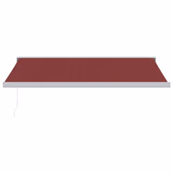 vidaXL Manual Cassette Awning Retractable Window Canopy Shade Patio Awning - burgundy and white, 400 x 300 cm