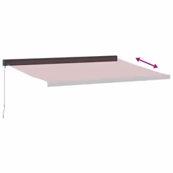vidaXL Manual Cassette Awning Retractable Window Canopy Shade Patio Awning - burgundy, 400 x 300 cm - Additional view 4