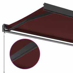 vidaXL Manual Cassette Awning Retractable Window Canopy Shade Patio Awning - burgundy, 400 x 300 cm - Additional view 6